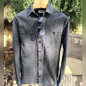 Taylor Stitch Salt And Pepper Heavy Twill Long Sleeve Shirt